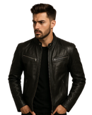 Jaqueta de Couro Masculina Racer